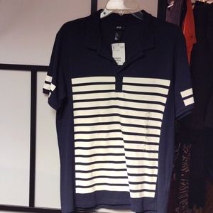 Blue and white men's polo shirt. H&M sz M